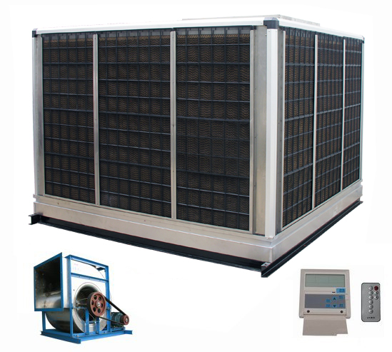 皮帶連接式離心環(huán)保節(jié)能冷風(fēng)機(jī),九洲普惠環(huán)?？照{(diào)